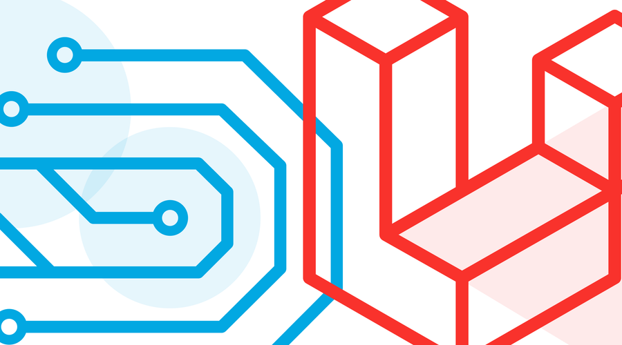 Illustration of intertwined DDEV and Laravel logos